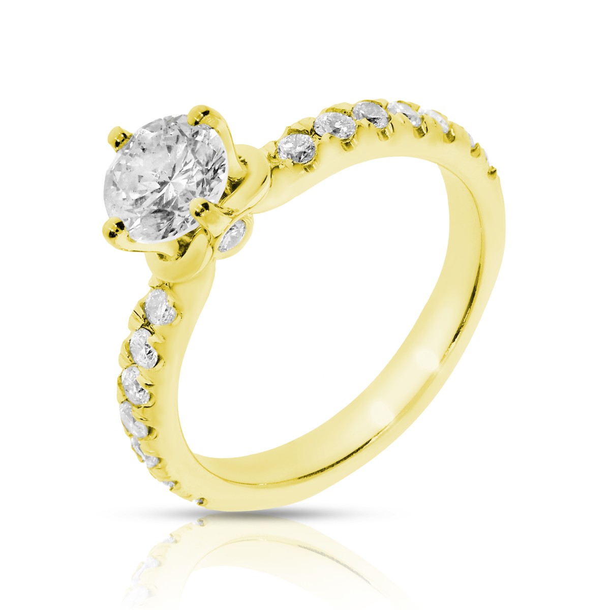 0.90 Carat Diamond Sidestone Ring Timeless Classics