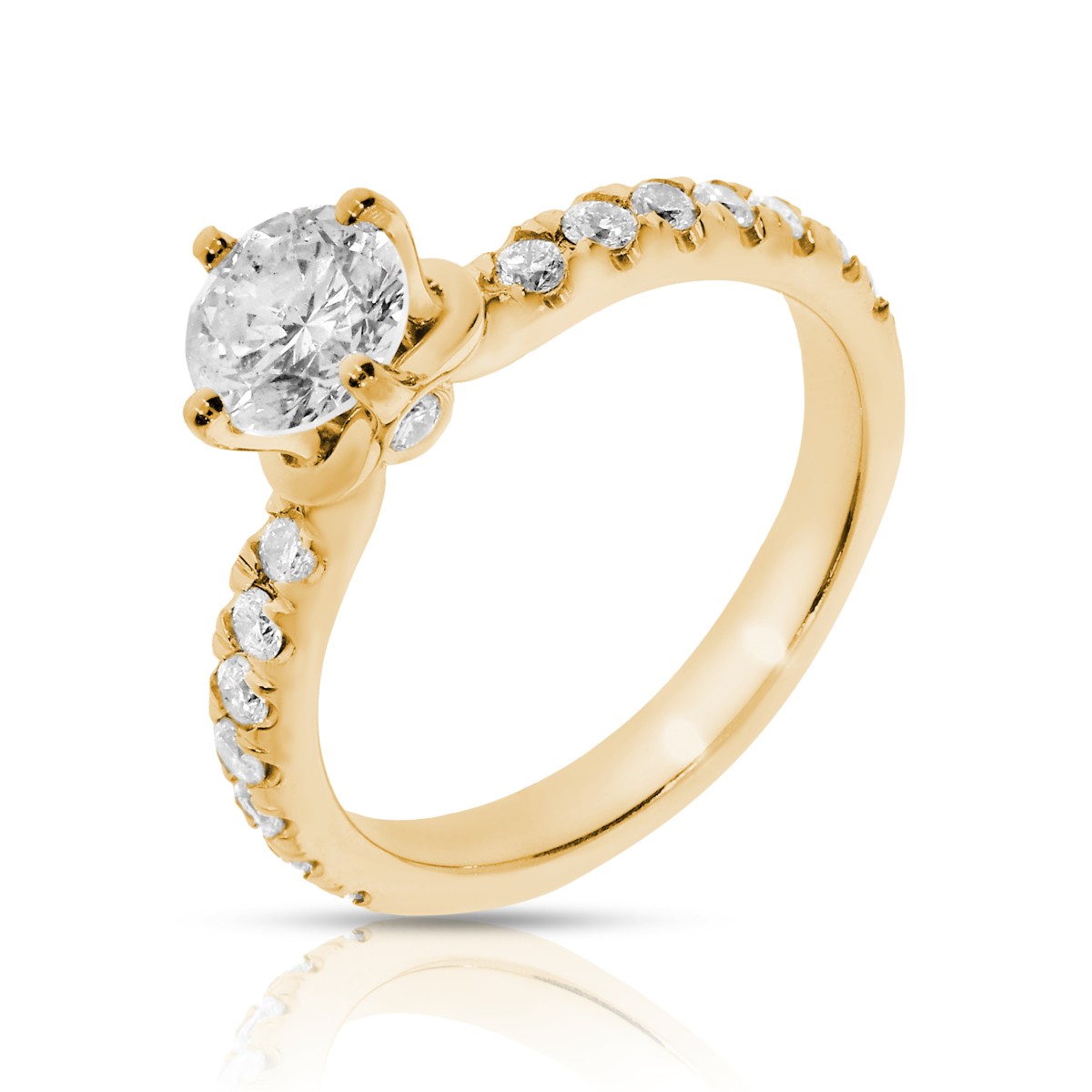 0.90 Carat Diamond Sidestone Ring Timeless Classics