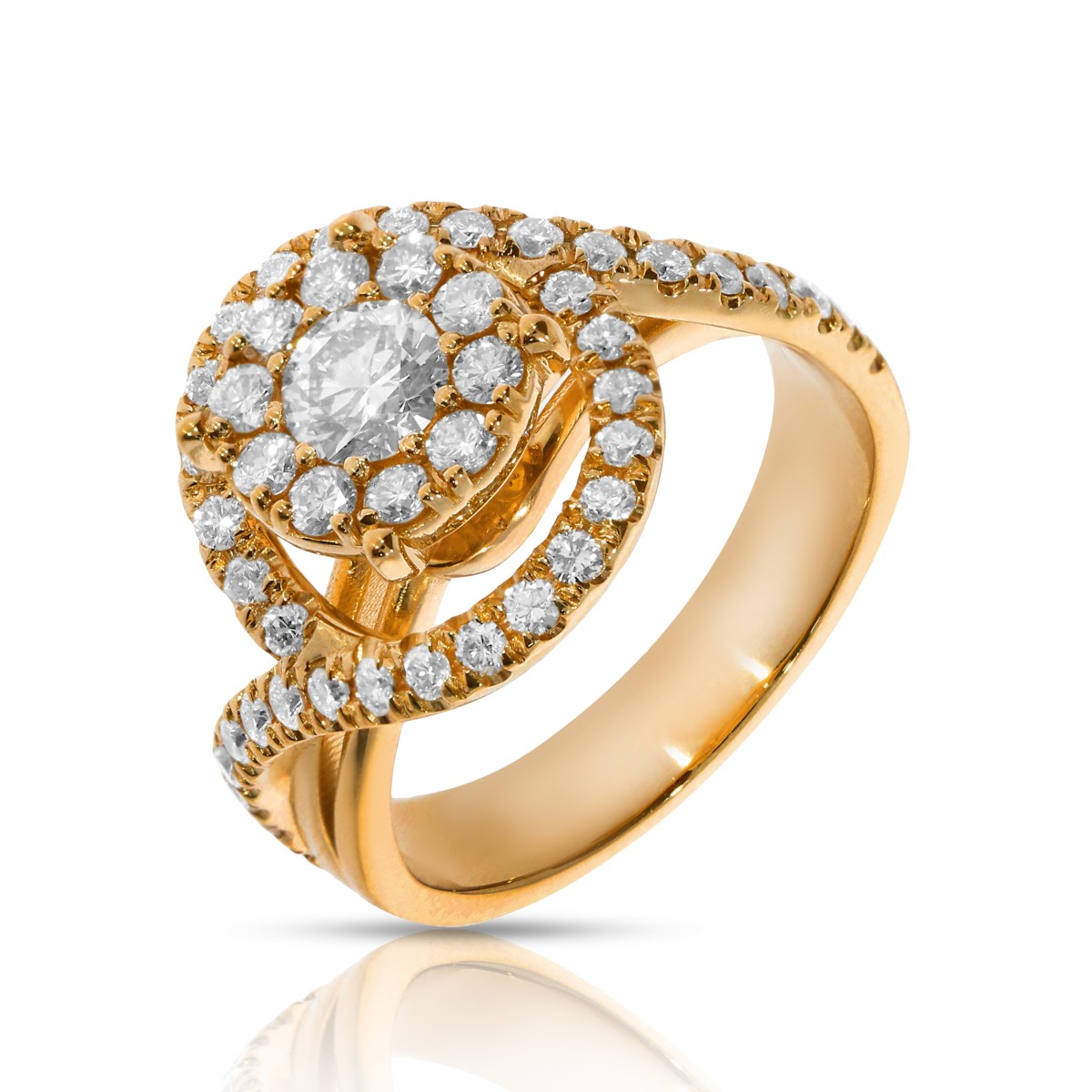 1.40 Carat Diamond Halo Ring Bohemian