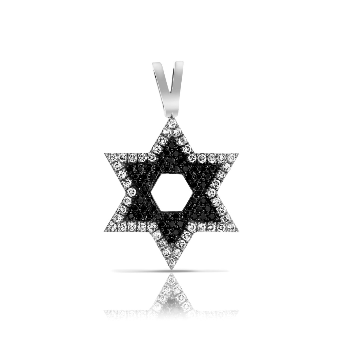Black & White Diamond Pendant Lucky Star