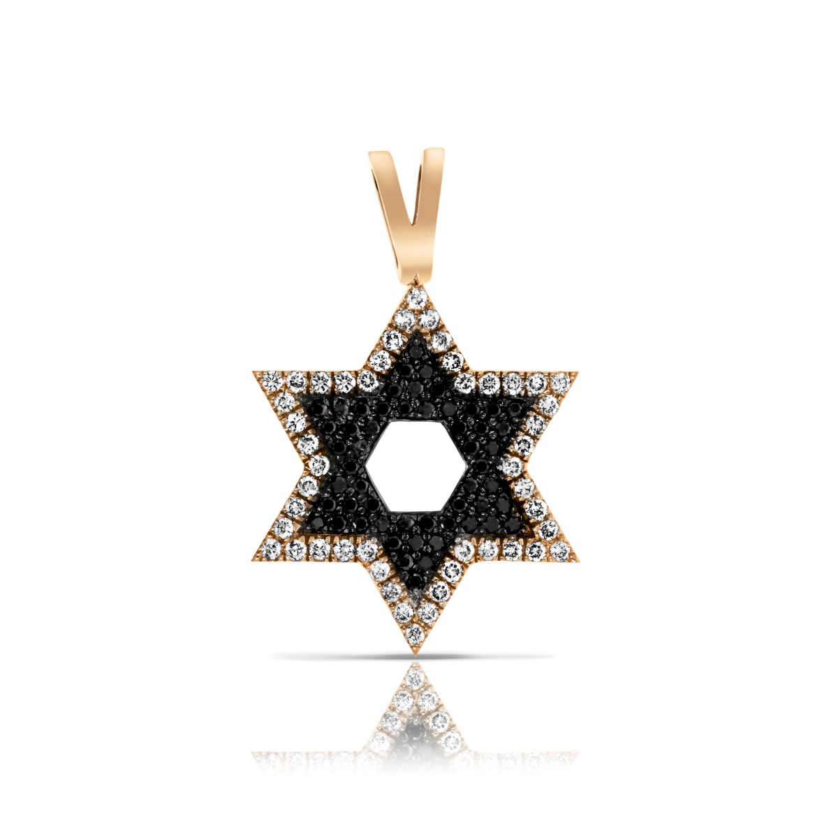 Black & White Diamond Pendant Lucky Star