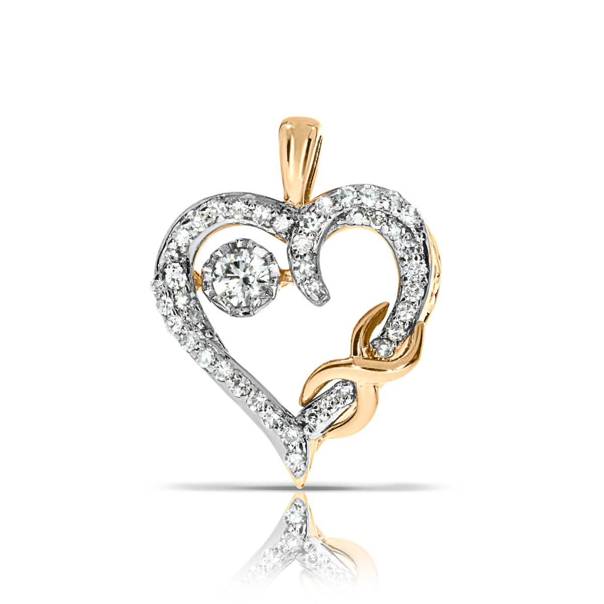 0.45 Carat Diamond Pendant Fancy Heart