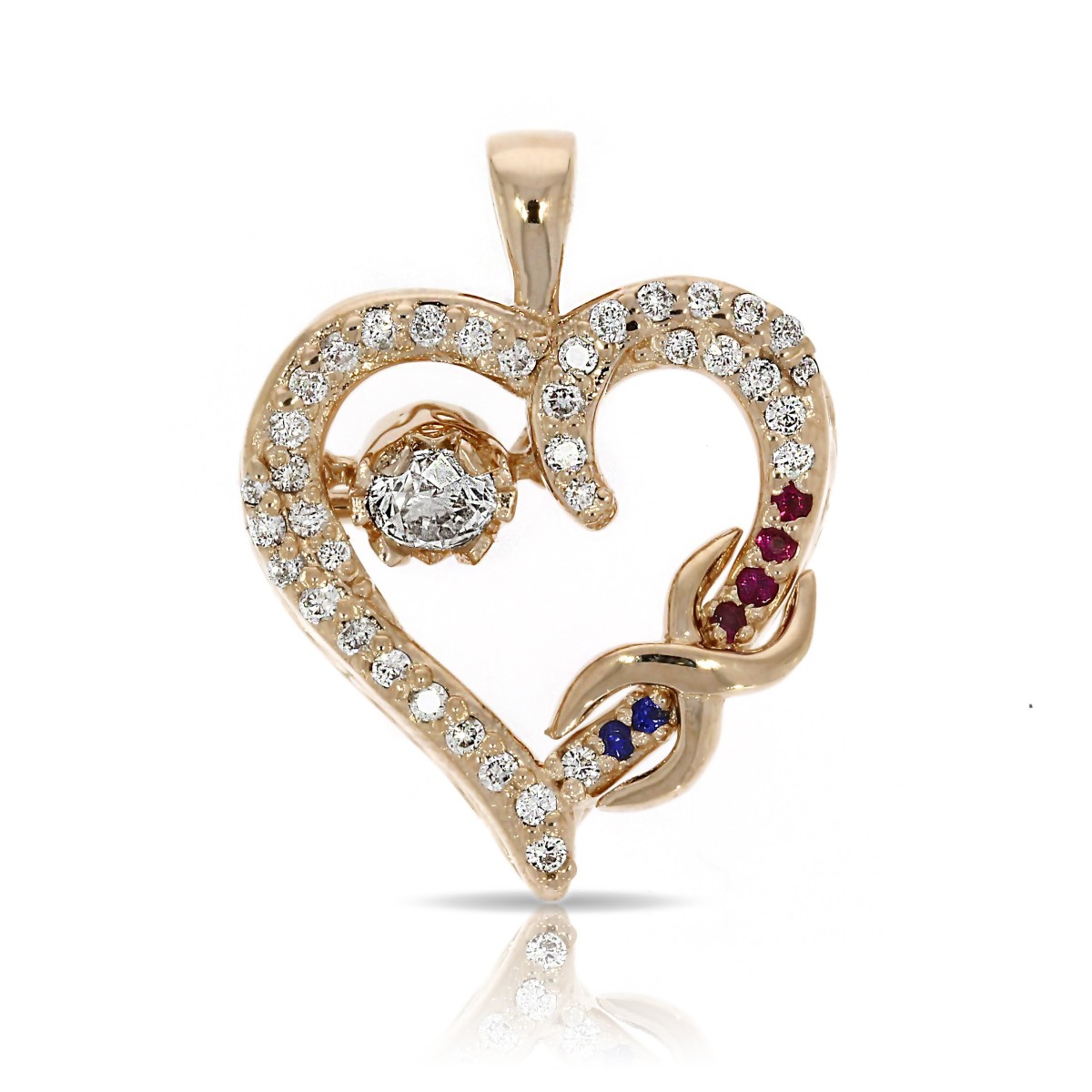0.45 Carat Diamond Pendant Fancy Heart
