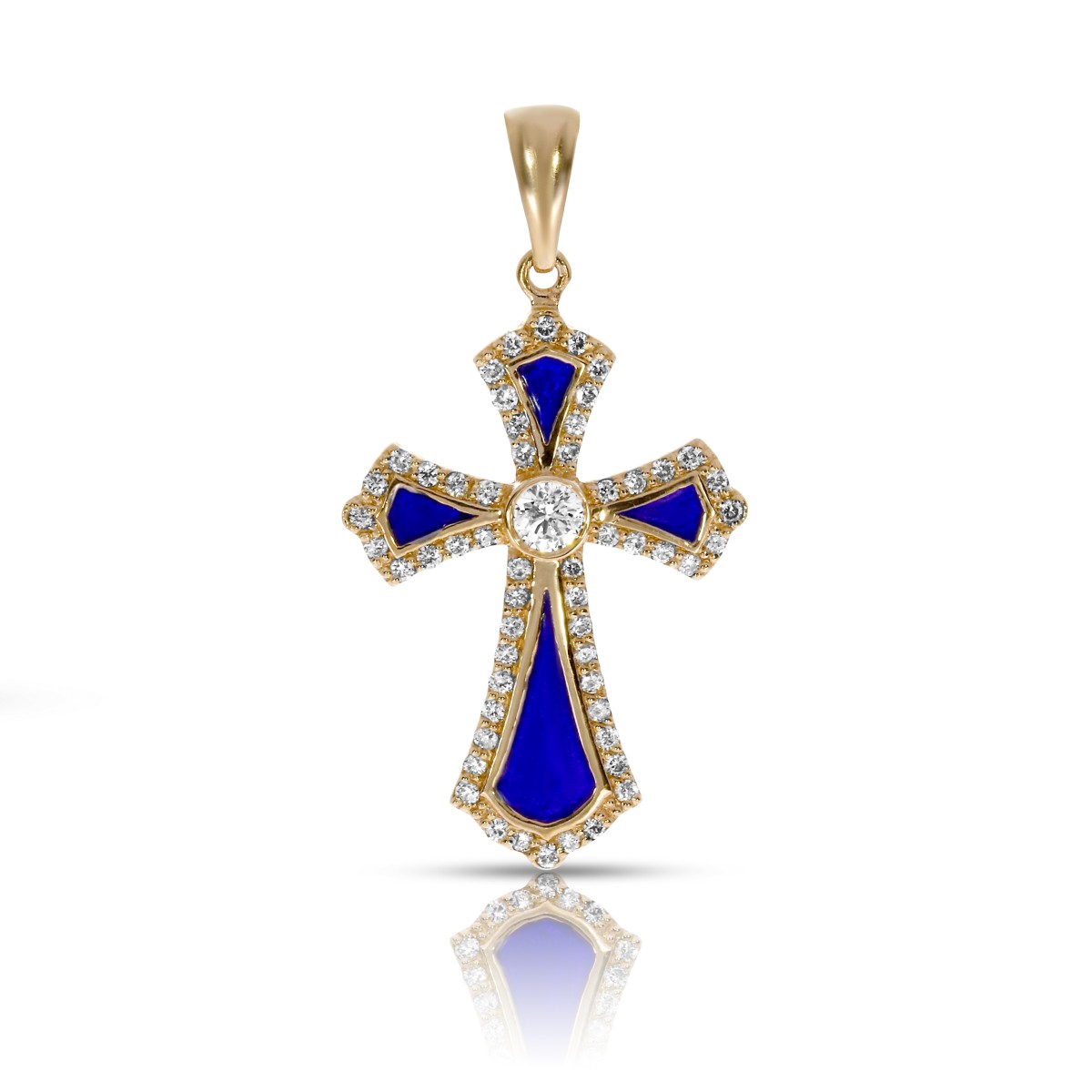 0.72 Carat Diamond Cross Pendant Blue Moon