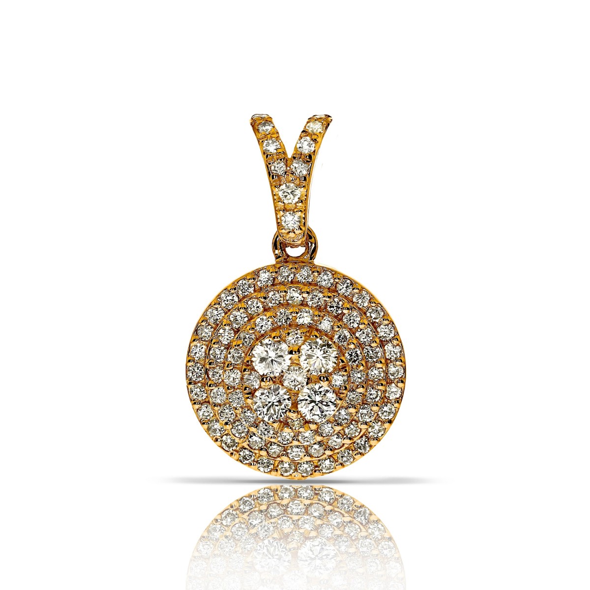 0.80 Carat Diamond Circle Pendant Cuatro Ojos