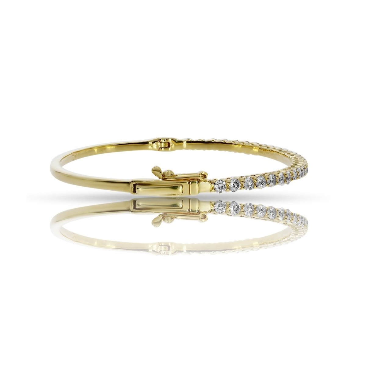 2 Carat Diamond Bangle Bracelet Delicate Path
