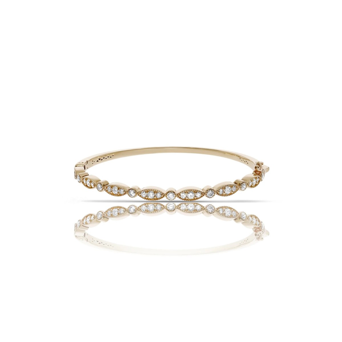 1.45 Carat Diamond Bangle Bracelet Elegant Lace