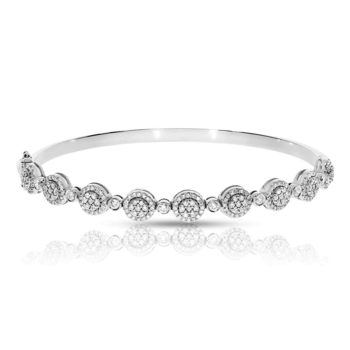 1.50 Carat Diamond Bangle Bracelet Gerbera