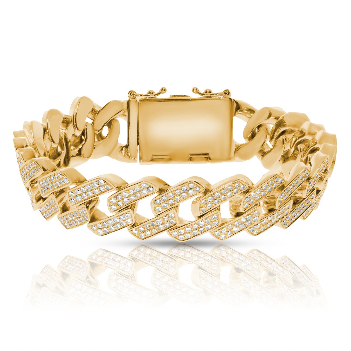 10 Carat Diamond Men's Cuban Bracelet Hephaestus