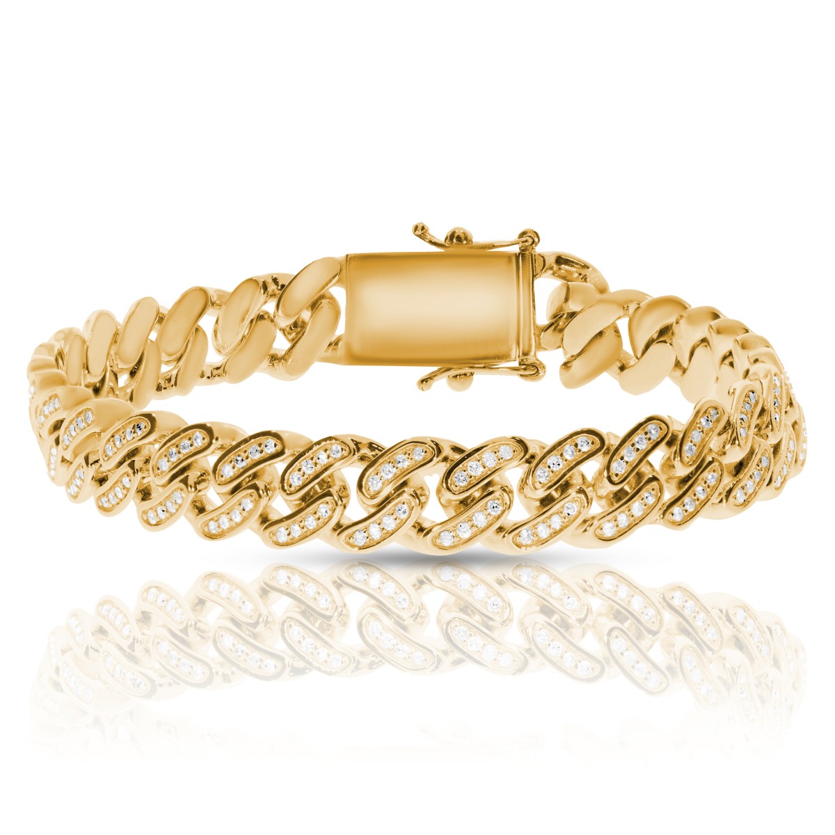 2 Carat Diamond Men's Bracelet Cuban Link Chain