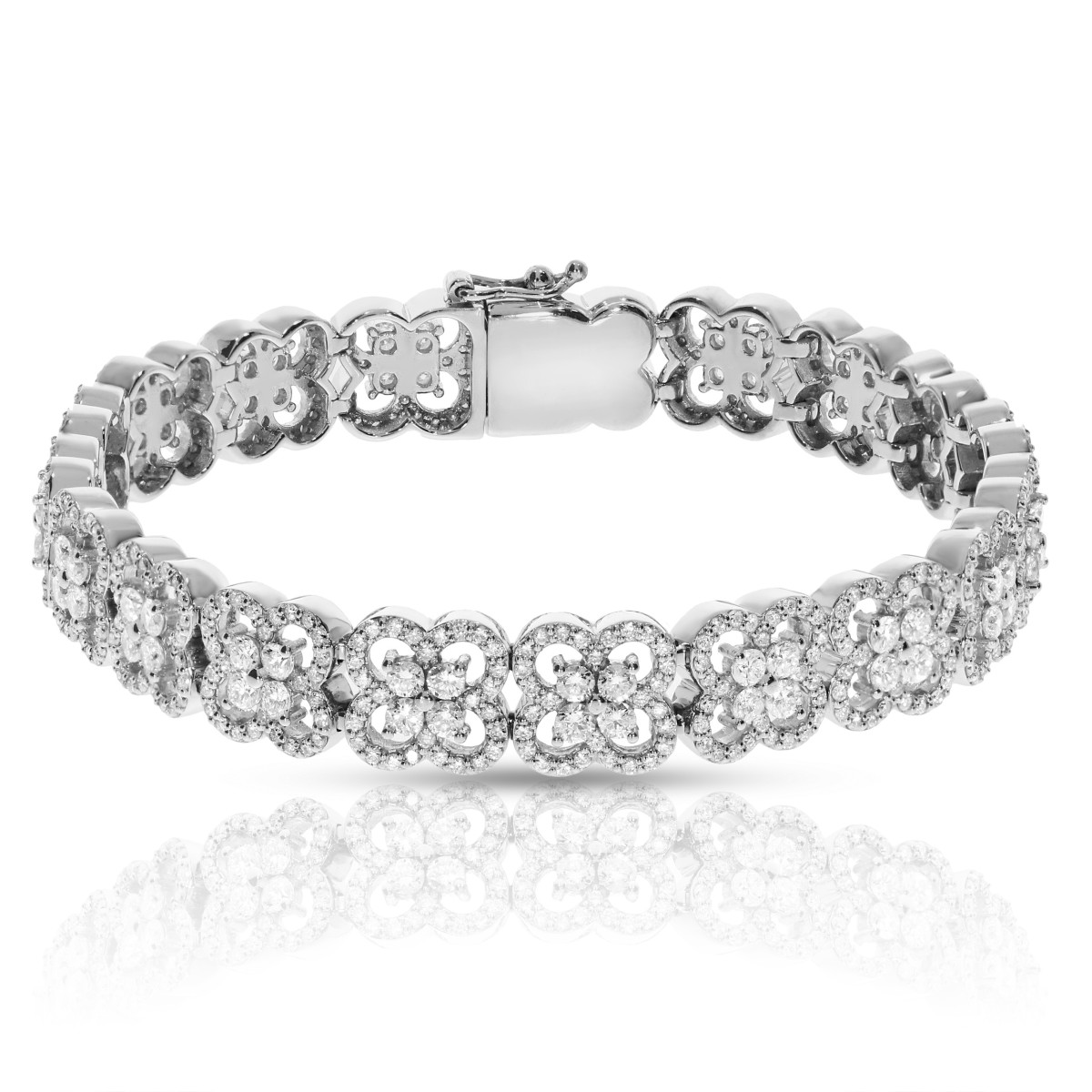 6.50 Carat Diamond Tennis Bracelet Flower Weave