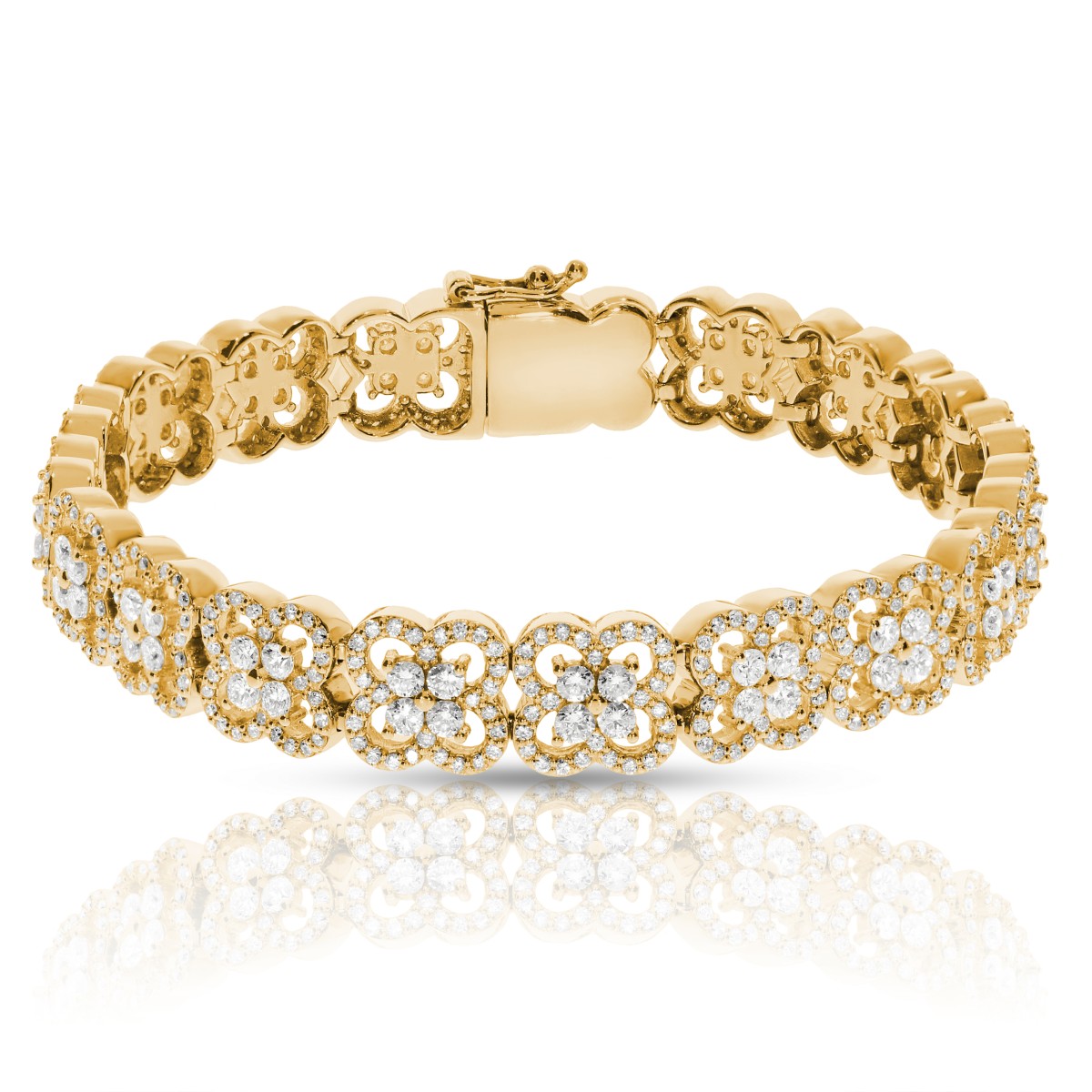 6.50 Carat Diamond Tennis Bracelet Flower Weave