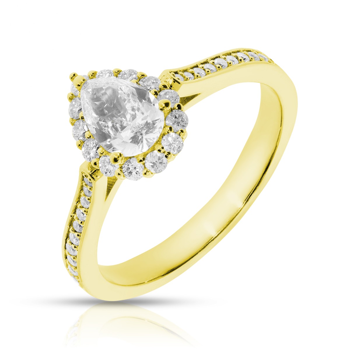 1 Carat Diamond Halo Ring Tears of Heaven