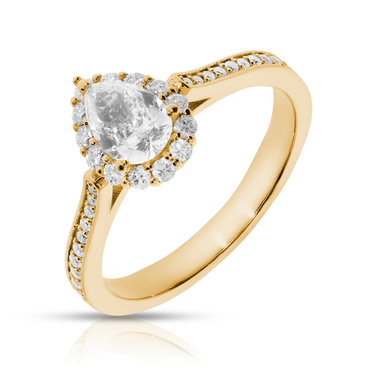 1 Carat Diamond Halo Ring Tears of Heaven
