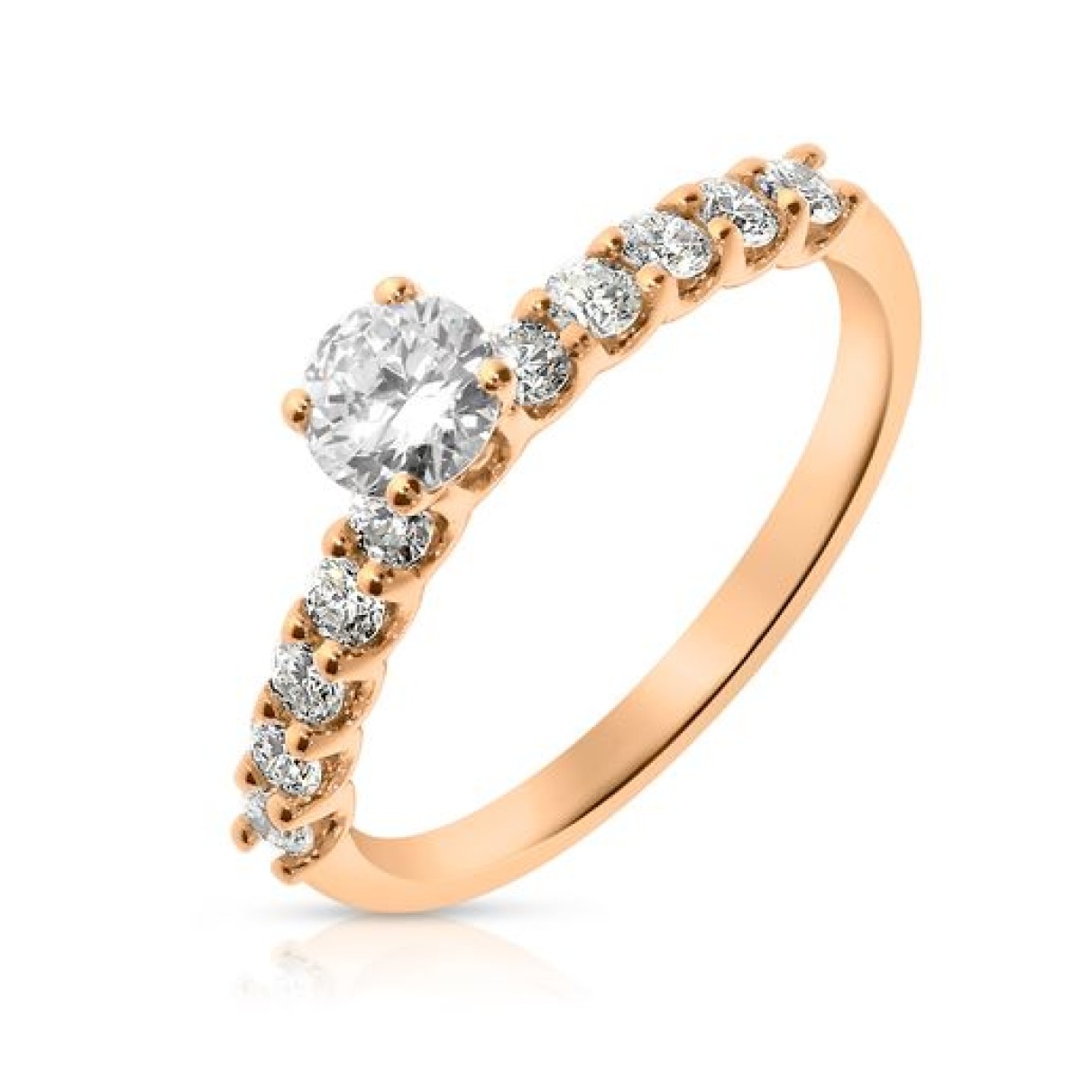 0.80 Carat Diamond Sidestone Ring Olivia