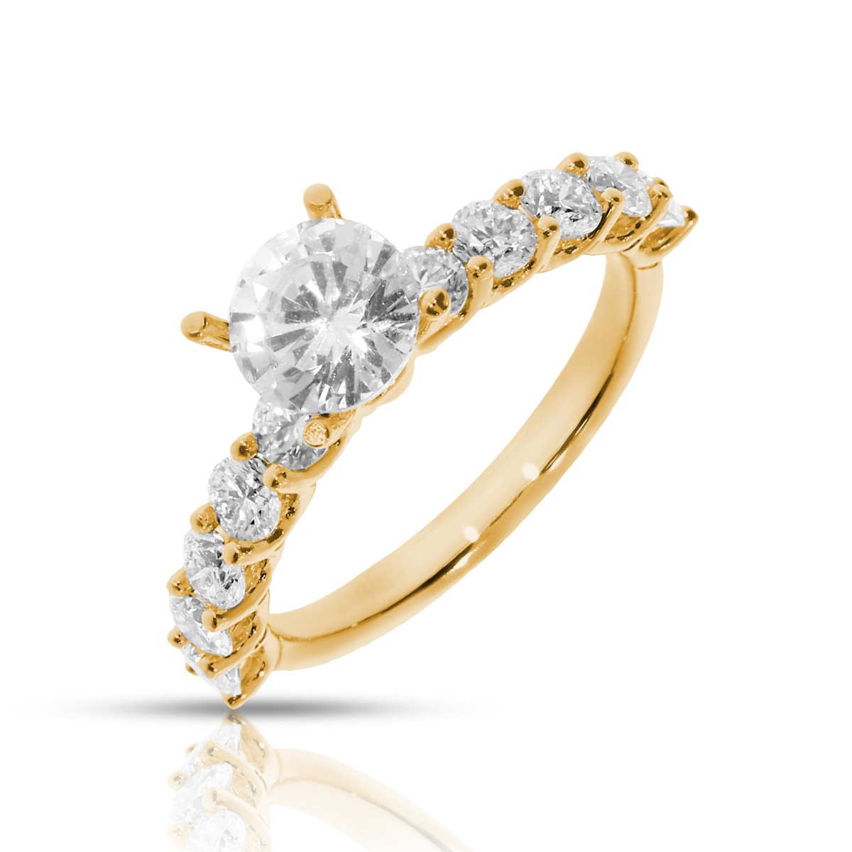 2.20 Carat Diamond Sidestone Ring Abigail