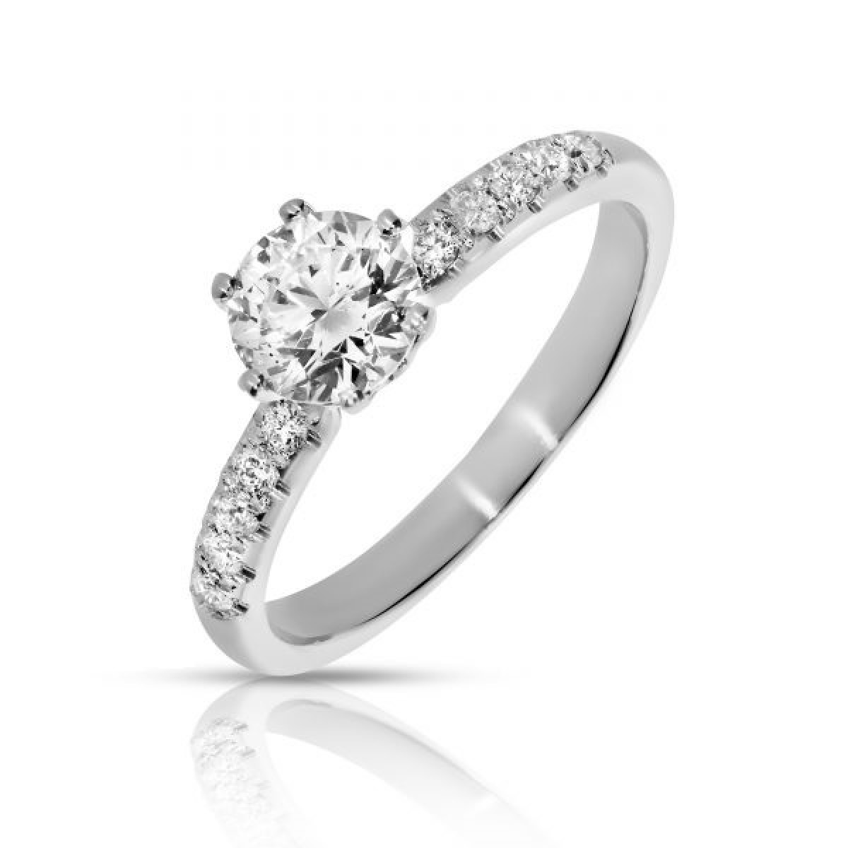 0.80 Carat Diamond Sidestone Ring Adelaida