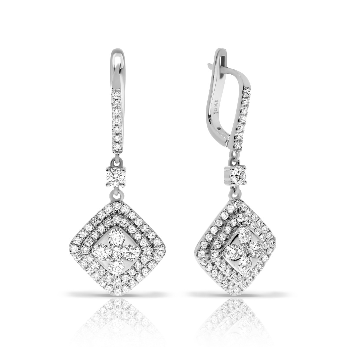 2 Carat Diamond Drop Earrings Daisy Flower