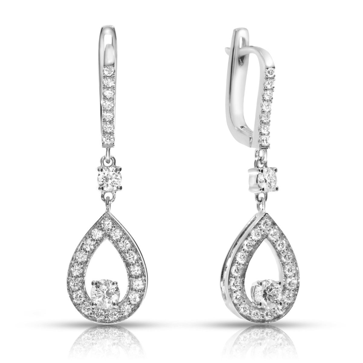 1.40 Carat Diamond Drop Earrings Shades of Perfection