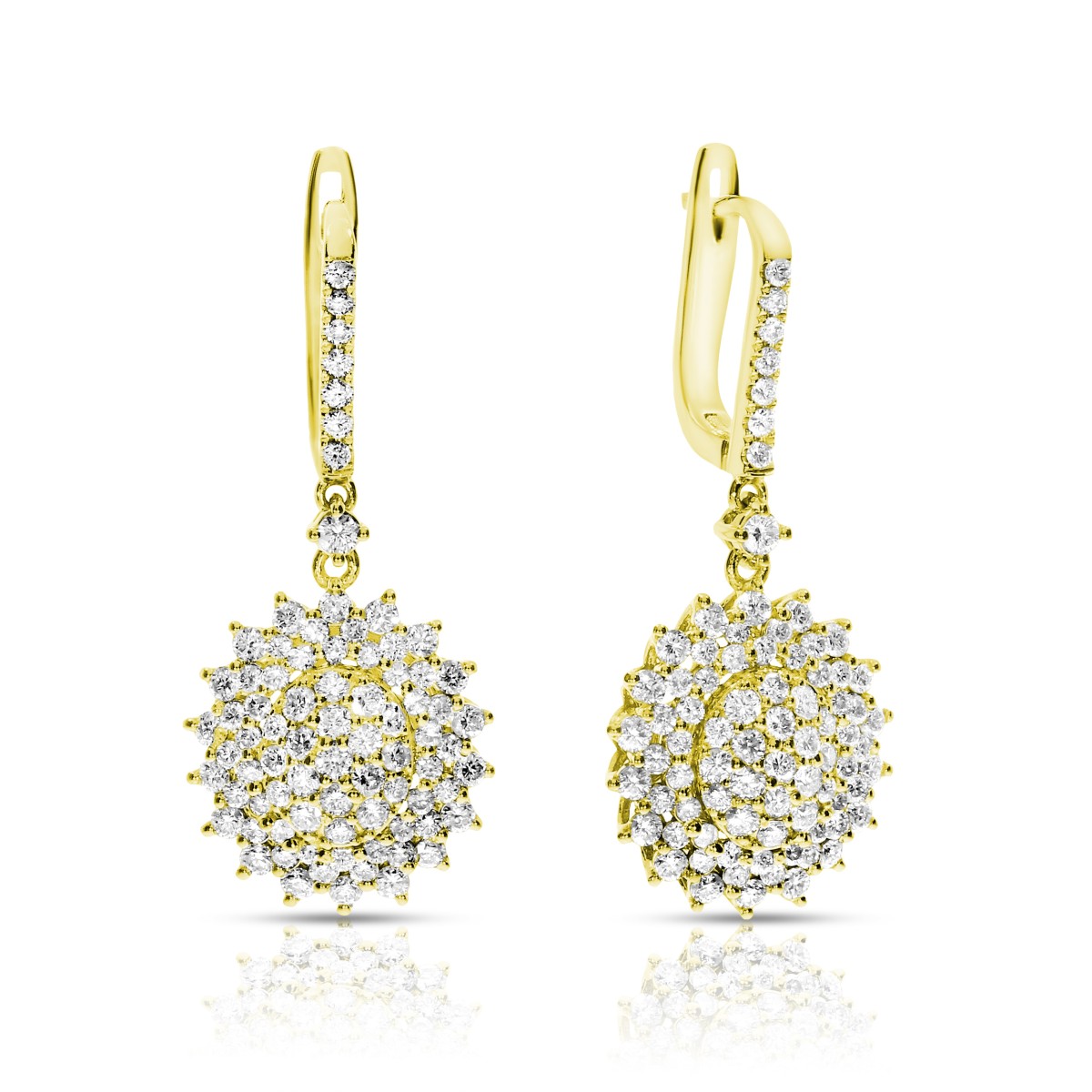 2.20 Carat Diamond Drop Earrings Passion Flower