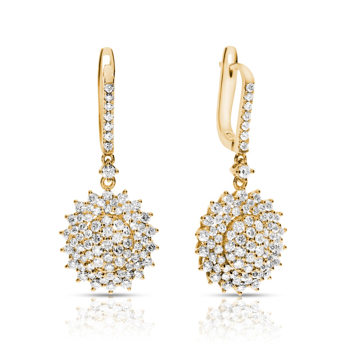 2.20 Carat Diamond Drop Earrings Passion Flower