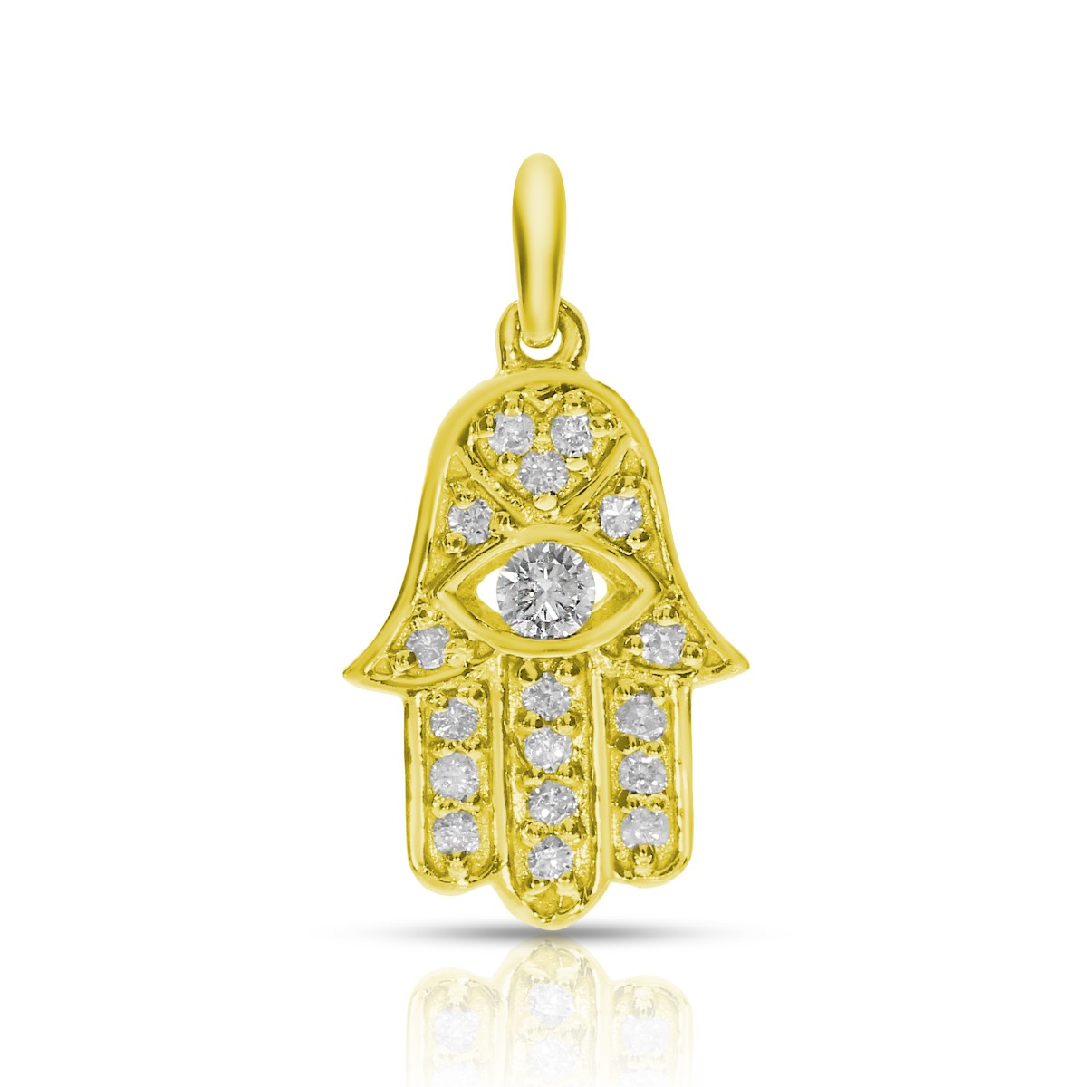 0.23 Carat Diamond Hamsa Pendant Basir Sign