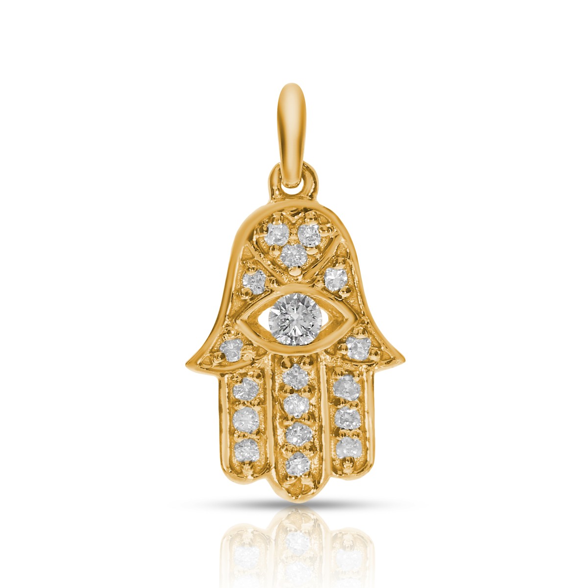 0.23 Carat Diamond Hamsa Pendant Basir Sign