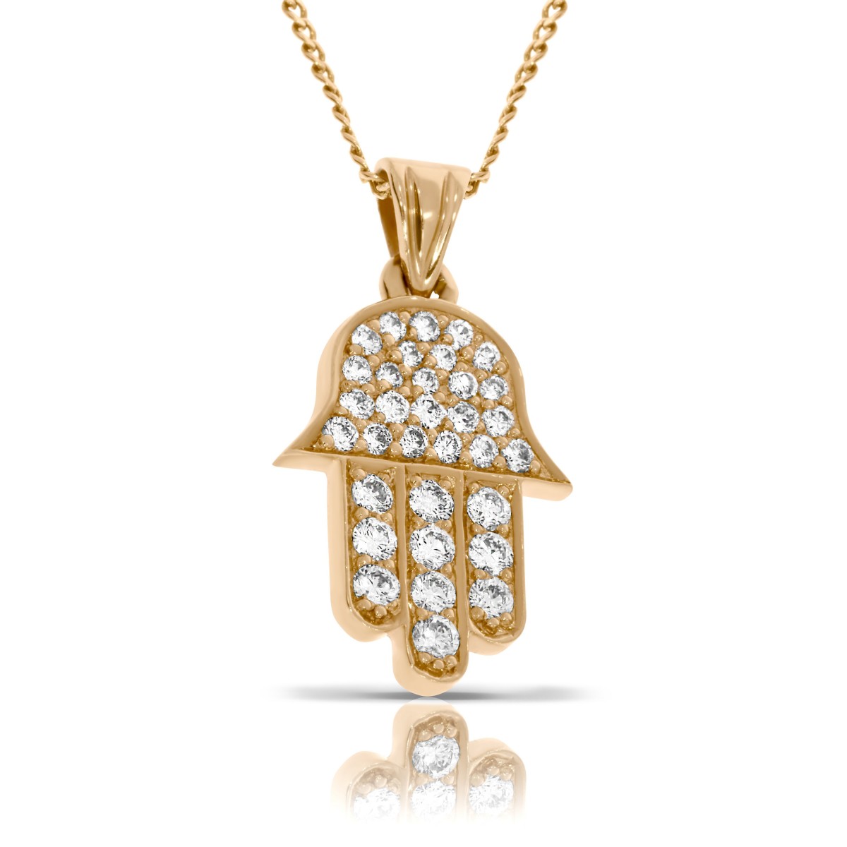 0.50 Carat Diamond Hamsa Pendant Hand of Fate