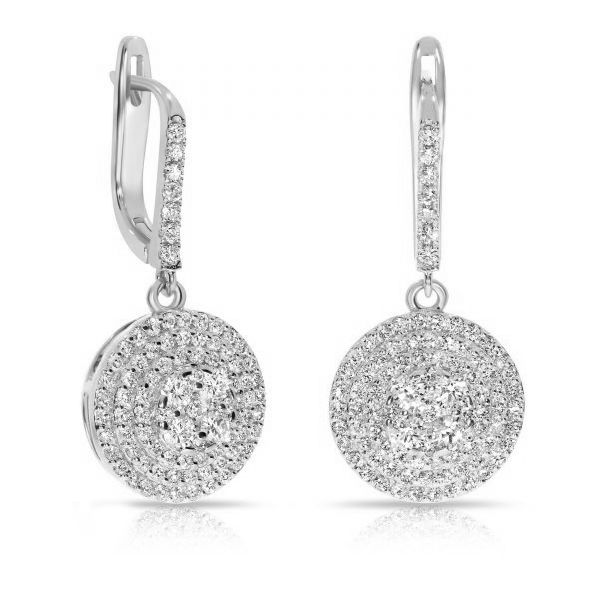 1.60 Carat Diamond Drop Earrings Cuatro Ojos