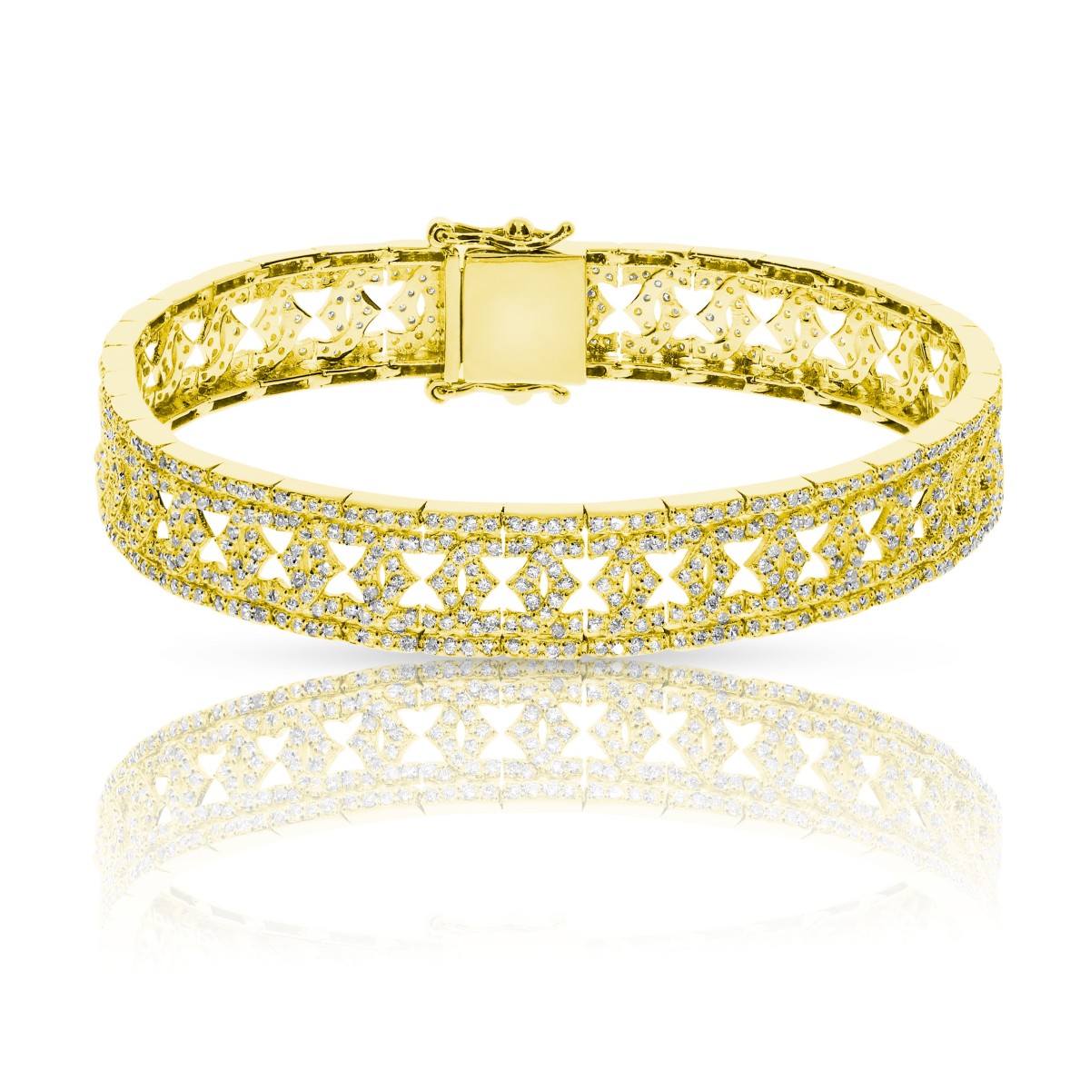 4 Carat Diamond Men's Square Link Bracelet Royal