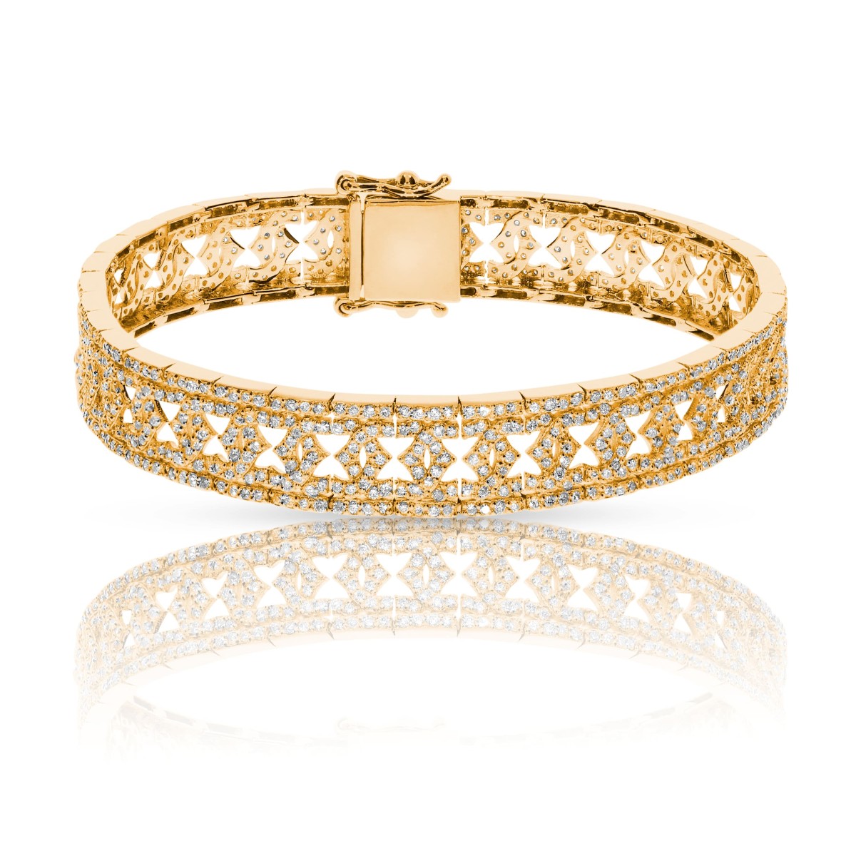 4 Carat Diamond Men's Square Link Bracelet Royal