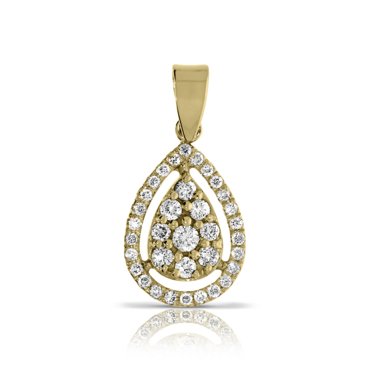 0.40 Carat Diamond Pear Victorian Pendant Pacific Ocean