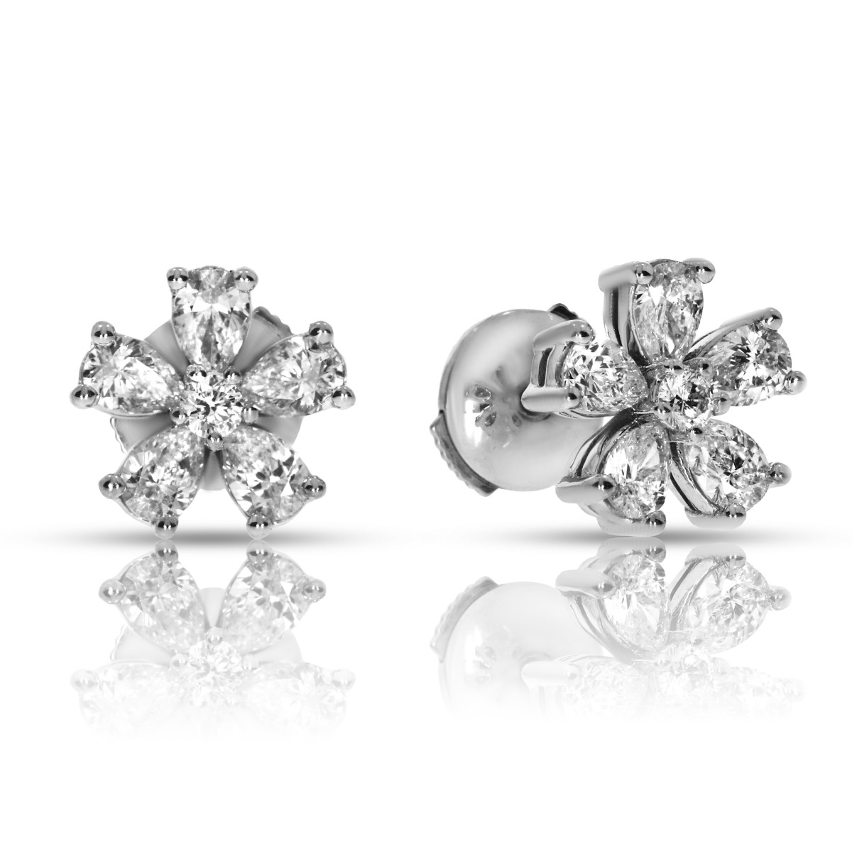 0.85 Carat Diamond Stud Earrings Spring Flowers