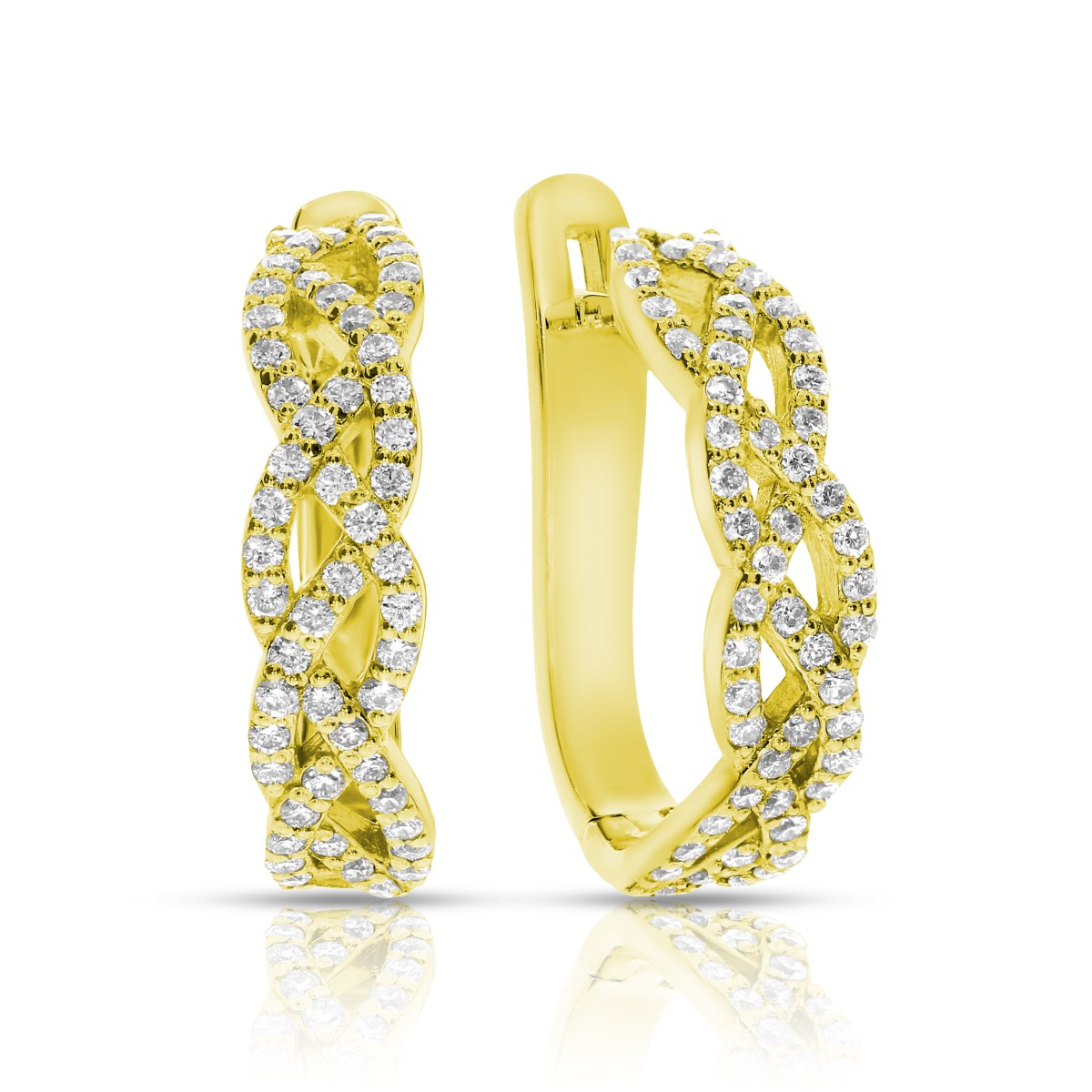 0.70 Carat Diamond Huggie Earrings Twirl