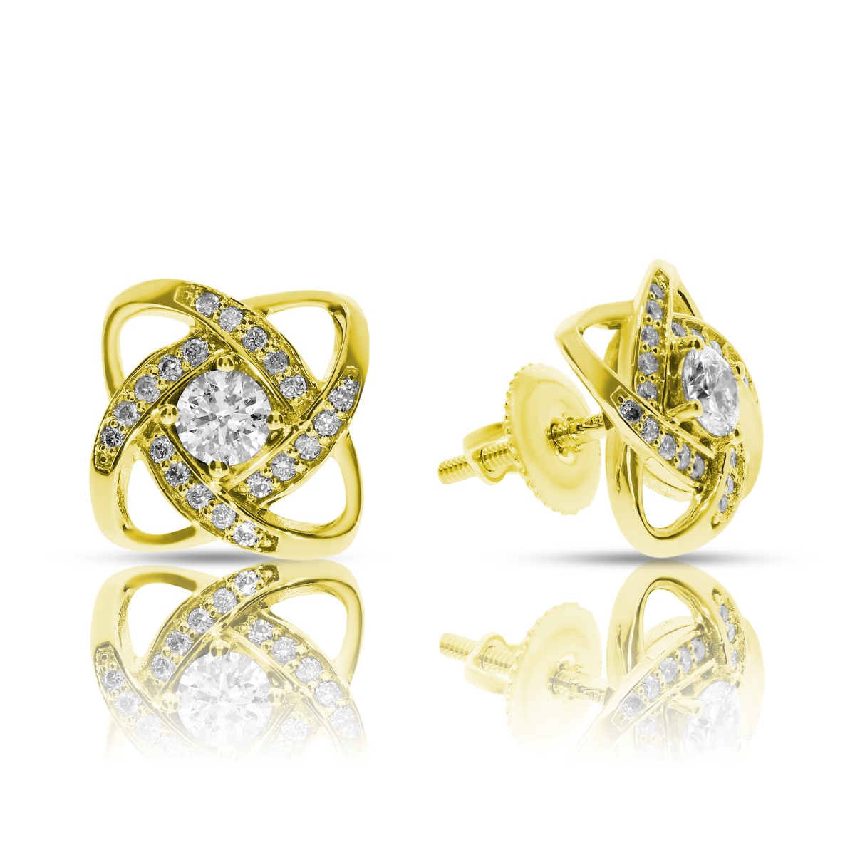 0.50 Carat Diamond Stud Earrings Curl