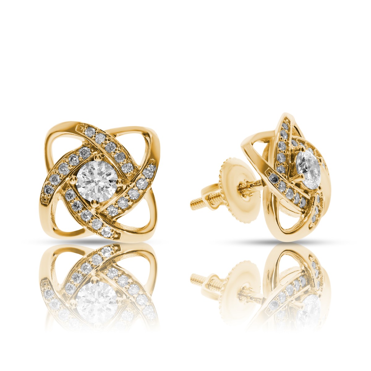 0.50 Carat Diamond Stud Earrings Curl