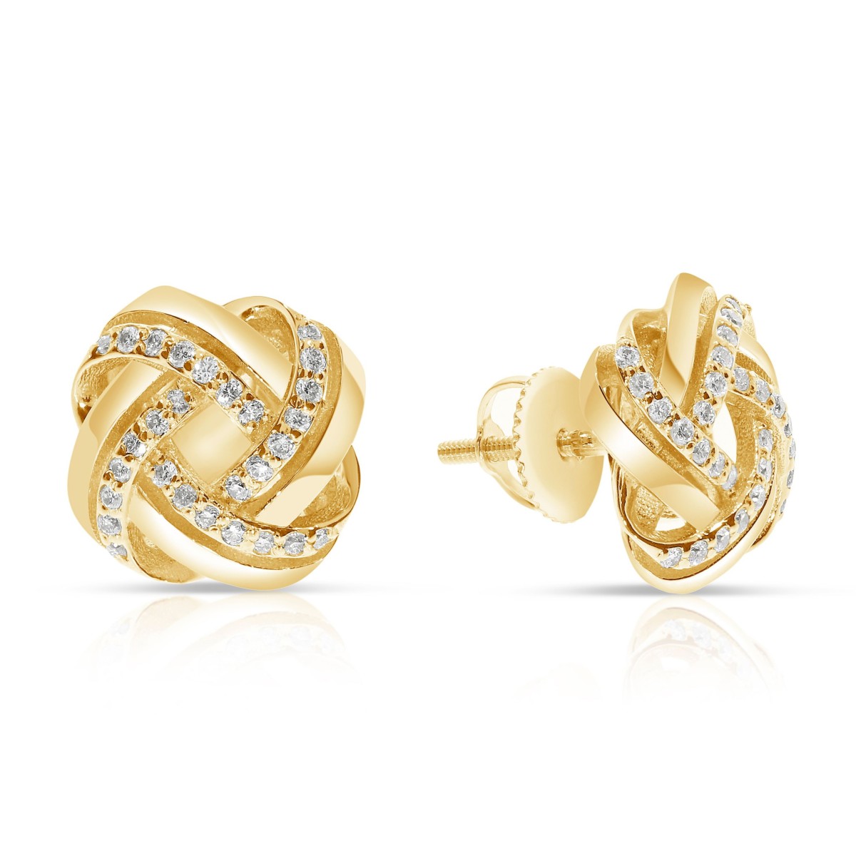 0.25 Carat Diamond Stud Earrings Spiral