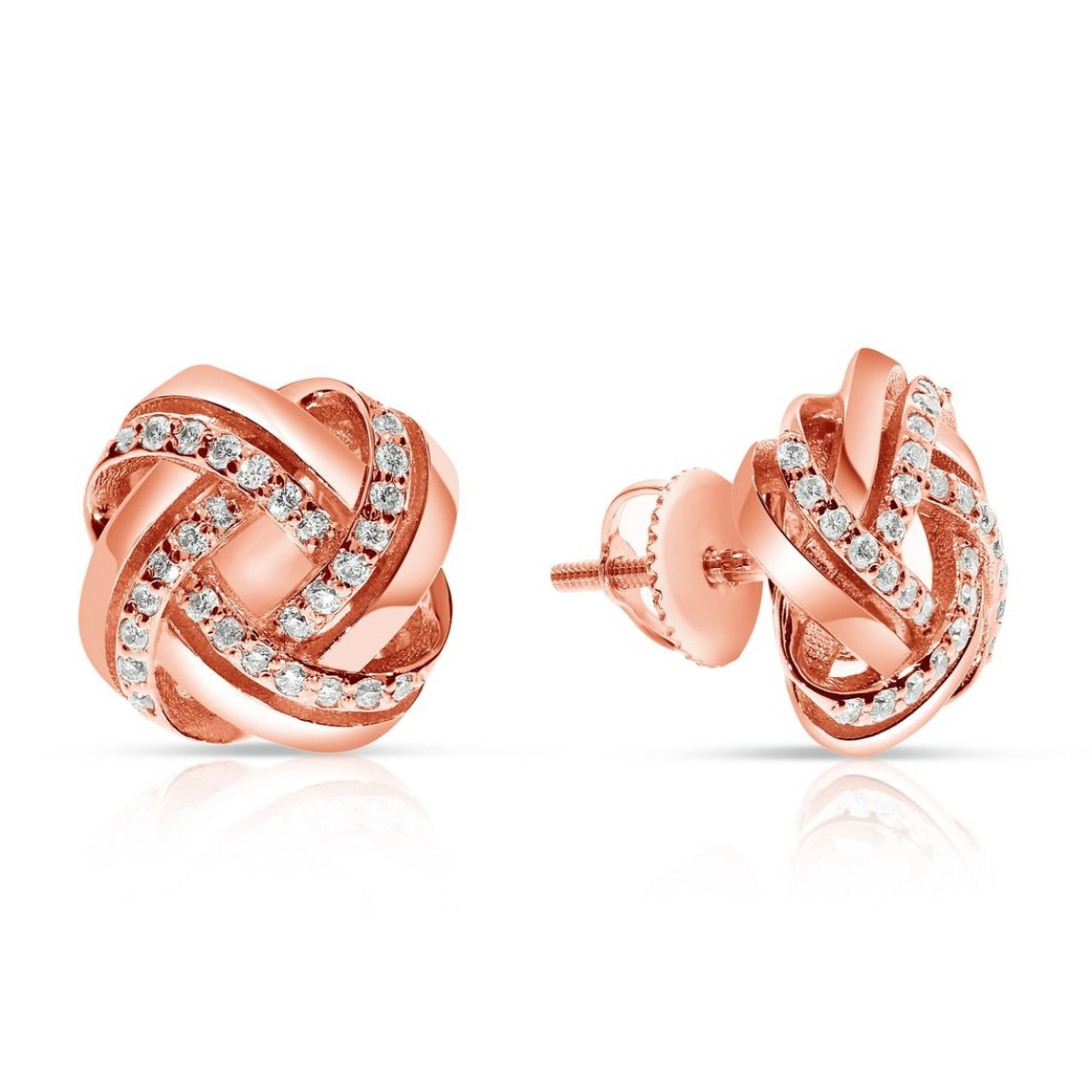 0.25 Carat Diamond Stud Earrings Spiral