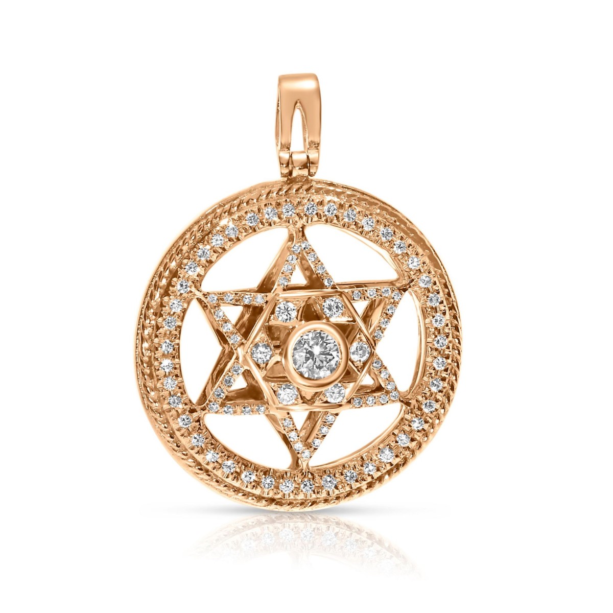 0.70 Carat Diamond Star Of David Pendant Medium