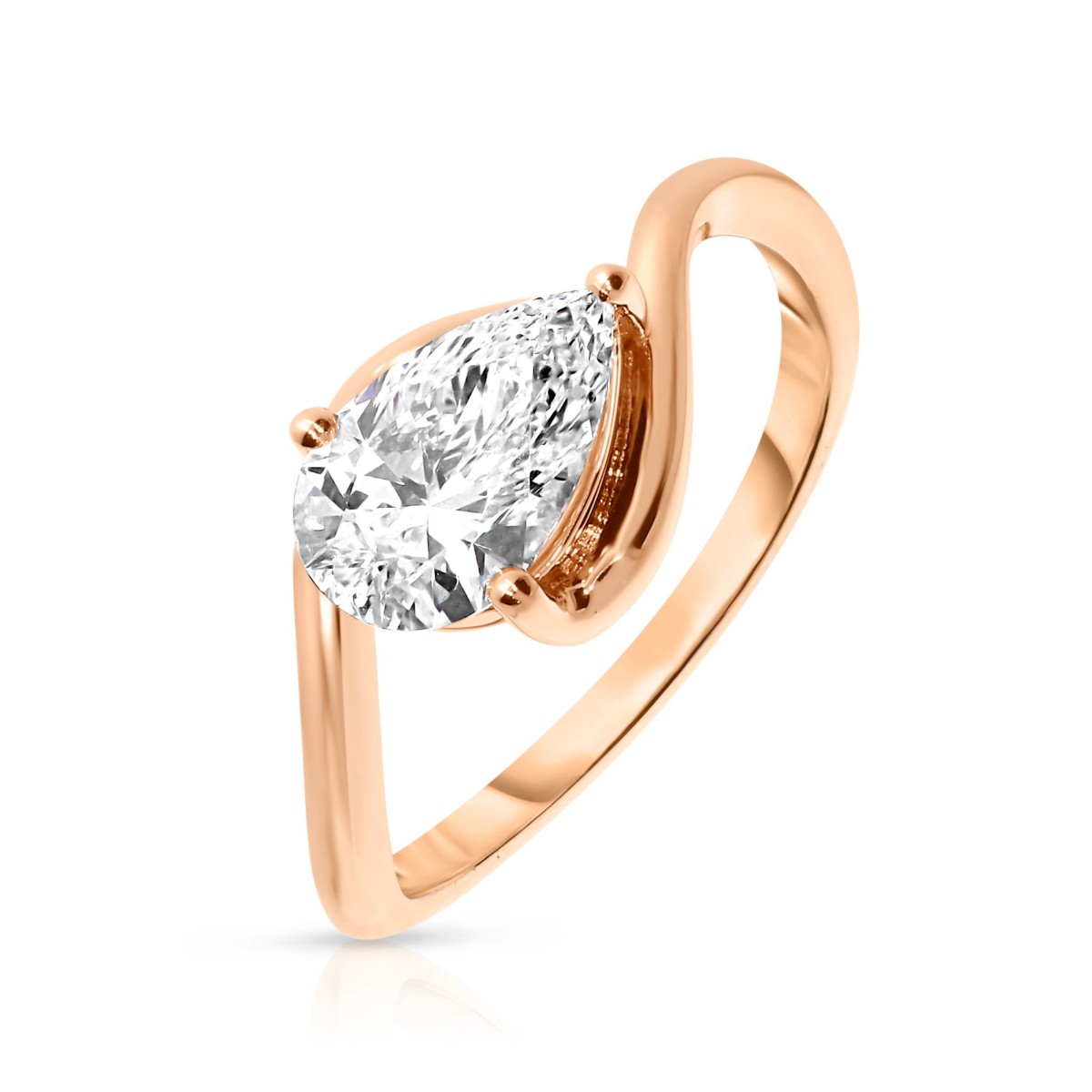 1.20 Carat Diamond Solitaire Ring Pear Aqua