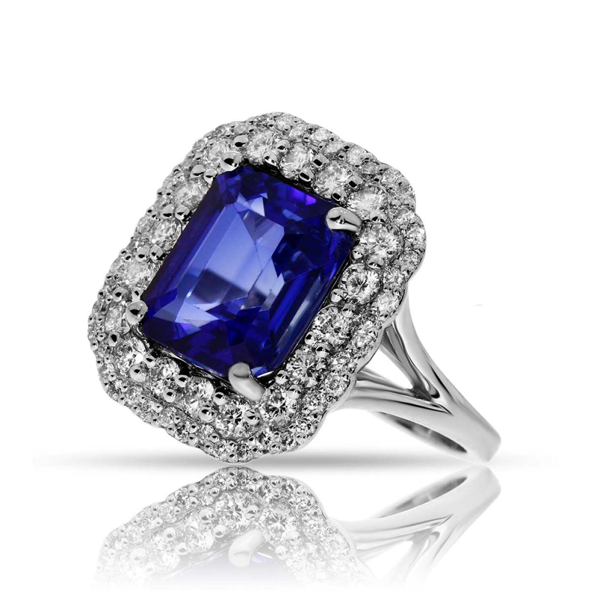 Sapphire & Diamond Jewelry Set Of White Gold Blue Frost