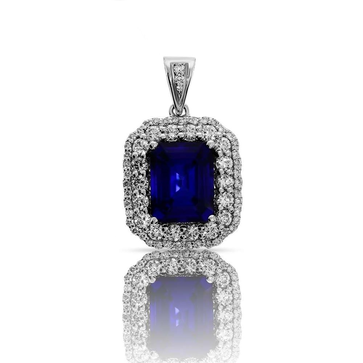 Sapphire & Diamond Jewelry Set Of White Gold Blue Frost