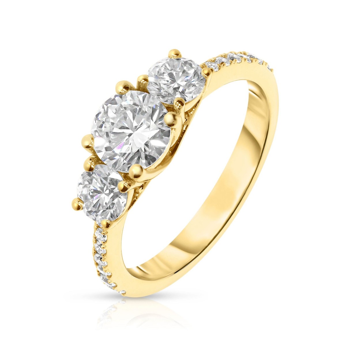 2 Carat Diamond Three-Stone Ring Isabella