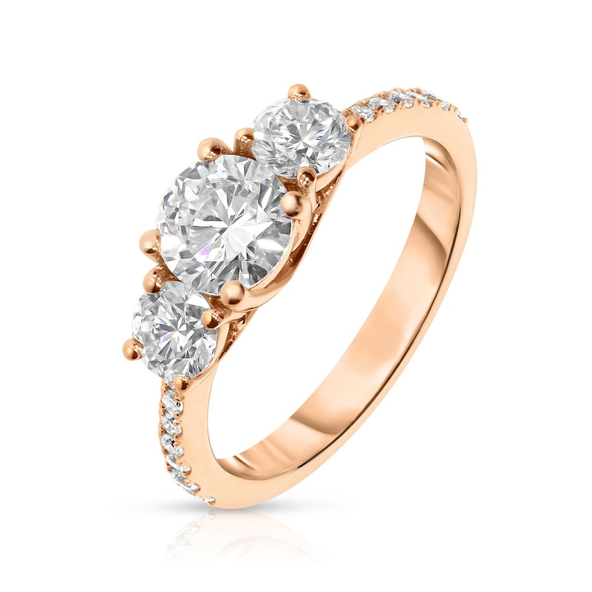 2 Carat Diamond Three-Stone Ring Isabella
