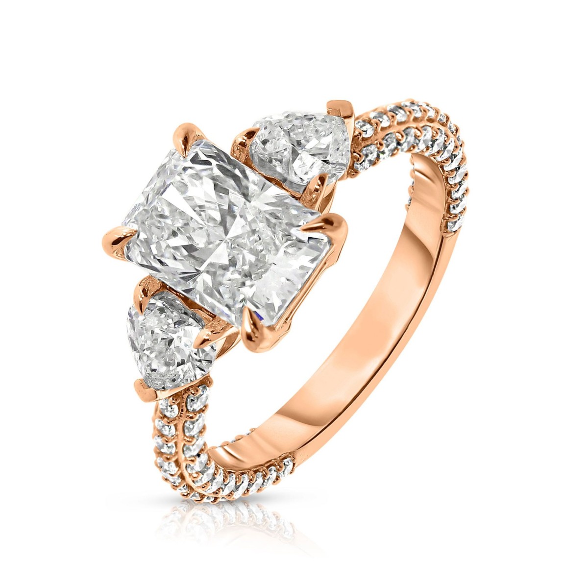 4 Carat Diamond Three-Stone Ring Anemone