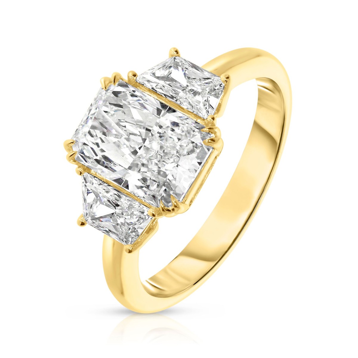 3.30 Carat Diamond Three-Stone Ring Trilogy