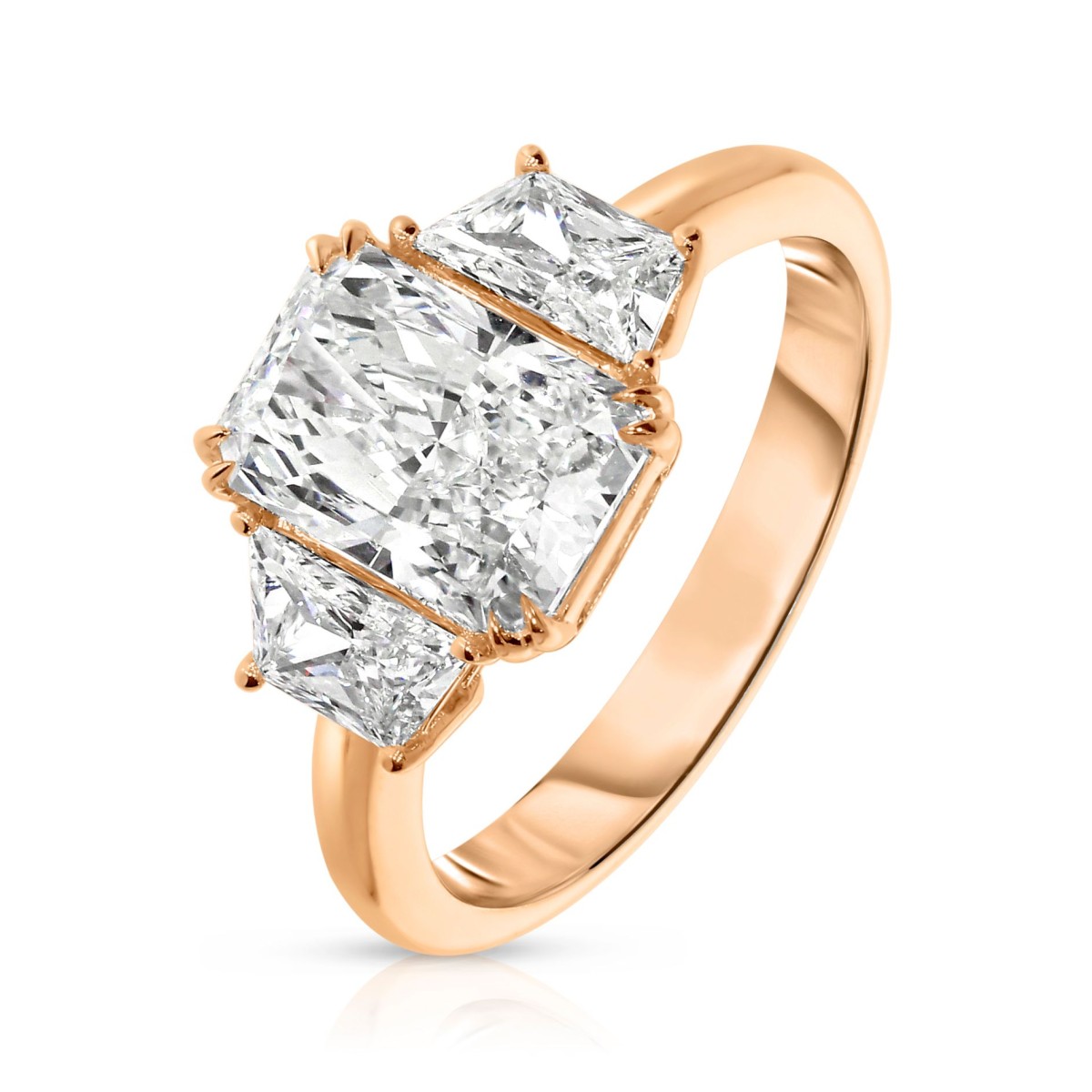 3.30 Carat Diamond Three-Stone Ring Trilogy