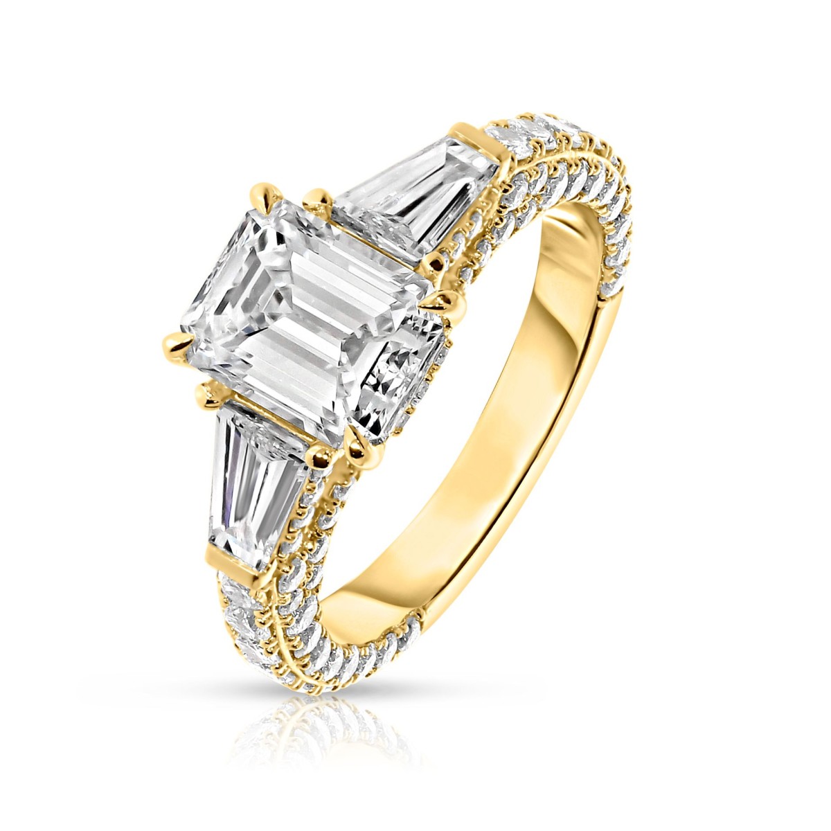 3 Carat Diamond Three-Stone Ring Refined Trio