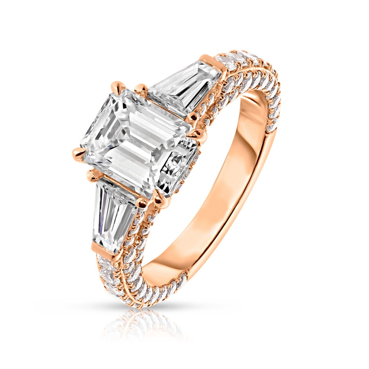 3 Carat Diamond Three-Stone Ring Refined Trio