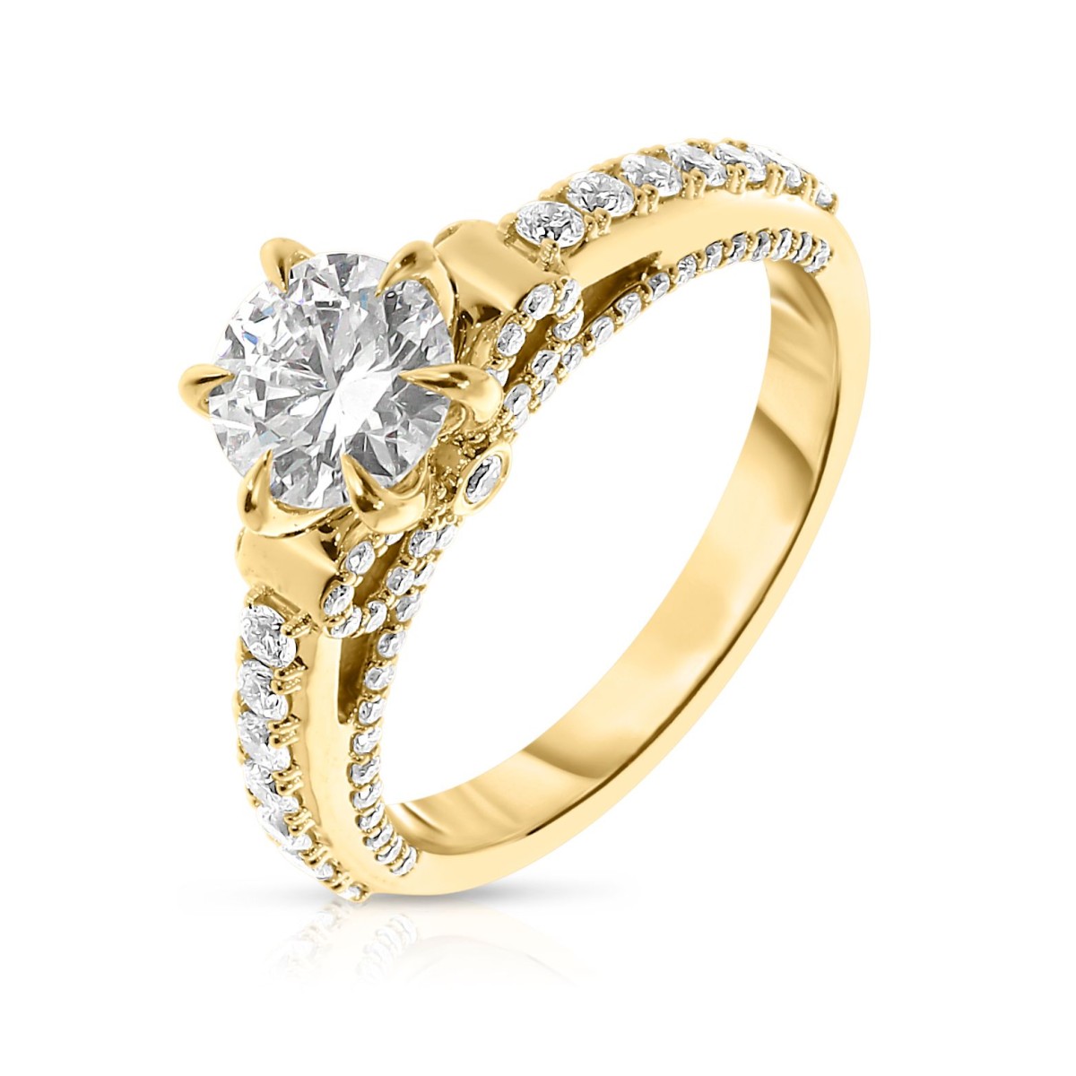 1.50 Carat Diamond Sidestone Ring Jocelyn